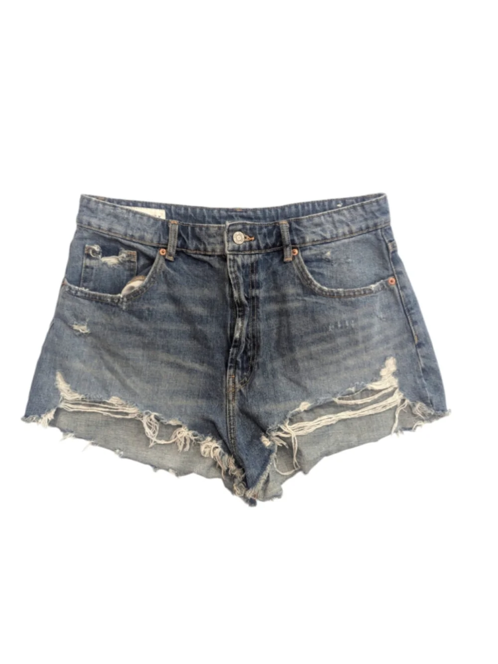 Zara Blue Denim Jean Shorts High Rise Size 10